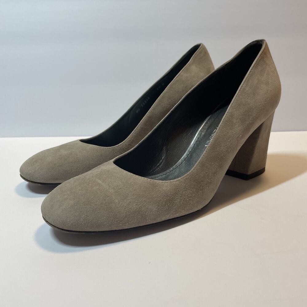 Stuart Weitzman Shoes Womens Size 8.5M Suede Block Heel Pumps Classic Dressy